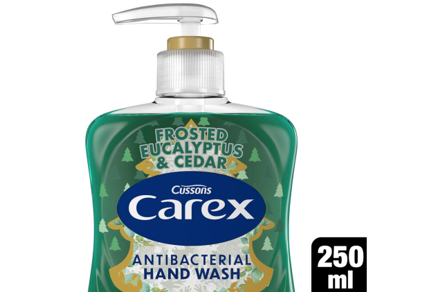 Carex Christmas Edition Antibacterial Hand Wash Eucalyptus & Cedar – 12 x 250ml Bulk Pack – Cleans & Protects Hands | Festive Fragrance