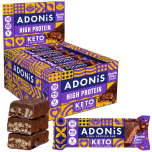 ADONIS Keto High Protein Bars – Double Chocolate Crisp – 16 × 45g – Low Carb & Vegan