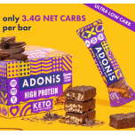 ADONIS Keto High Protein Bars – Double Chocolate Crisp – 16 × 45g – Low Carb & Vegan