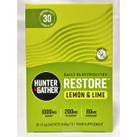 Hunter & Gather Restore Electrolytes – Lemon & Lime | 30 x 5.6g Sachets | No Added Sugar | Keto | Natural Hydration