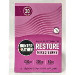 Hunter & Gather Restore Electrolytes – Mixed Berry | 30 x 5.8g Sachets | No Sugar | Keto | Natural Hydration