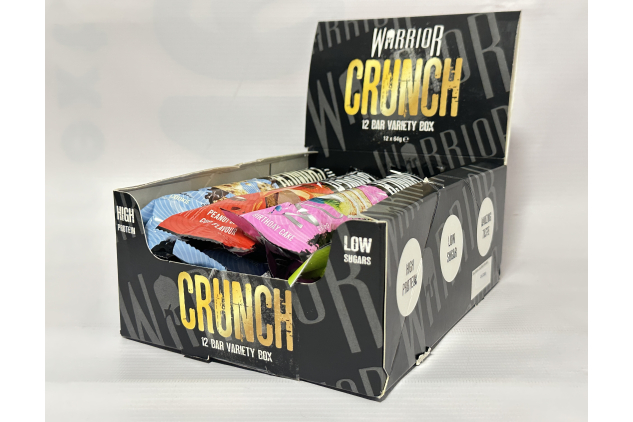 Warrior Crunch Protein Bars – Variety Pack (12 x 64g) | 20g Protein | Low Carb & Low Sugar | High Protein Snack Box