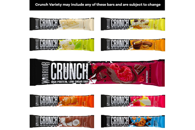 Warrior Crunch Protein Bars – Variety Pack (12 x 64g) | 20g Protein | Low Carb & Low Sugar | High Protein Snack Box