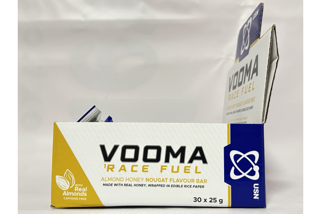 USN Vooma Race Fuel Bars – Almond & Honey Nougat Energy Bars | 30 x 25g | Fast-Release Carbohydrate | Performance Fuel for Endurance & Training