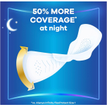 Always Infinity FlexProtect Night Pads with Wings Size 4 – 54 Pads (9 x 6 Packs) | Unscented | Secure Night Extra Protection | Flex Design | Ultra Thin & Absorbent