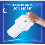 Always Infinity FlexProtect Night Pads with Wings Size 4 – 54 Pads (9 x 6 Packs) | Unscented | Secure Night Extra Protection | Flex Design | Ultra Thin & Absorbent