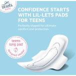 Lil-Lets Teens Long Pads with Wings – 60 Pads (5 x 12 Packs) | Unscented | Soft & Petite Design | Medium Flow Sanitary Towels | First Period Pads for Teenagers | Bulk Pack