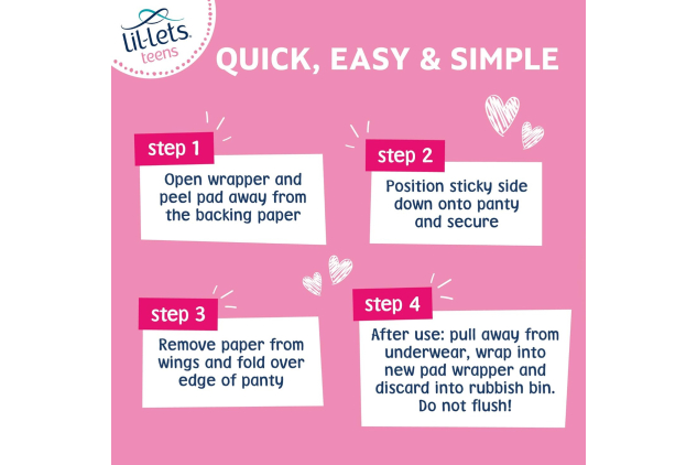 Lil-Lets Teens Long Pads with Wings – 60 Pads (5 x 12 Packs) | Unscented | Soft & Petite Design | Medium Flow Sanitary Towels | First Period Pads for Teenagers | Bulk Pack