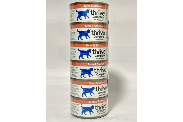 Thrive Complete Cat Food – Tuna with Salmon – 6 x 75g Tins – Grain-Free, High Protein, Complete Wet Food