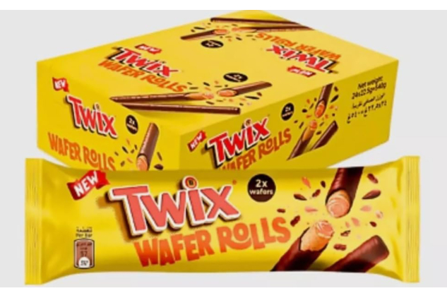 Twix Wafer Rolls – Pack of 12 x 22.5g | Caramel & Biscuit Cream Chocolate Coated Twin Bars