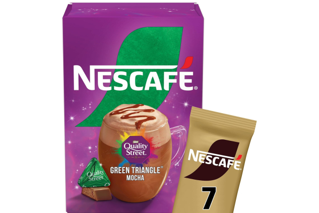 NESCAFÉ Green Triangle Mocha – 6 × 7 Sachets (42 Servings) | Quality Street Chocolate Hazelnut Edition
