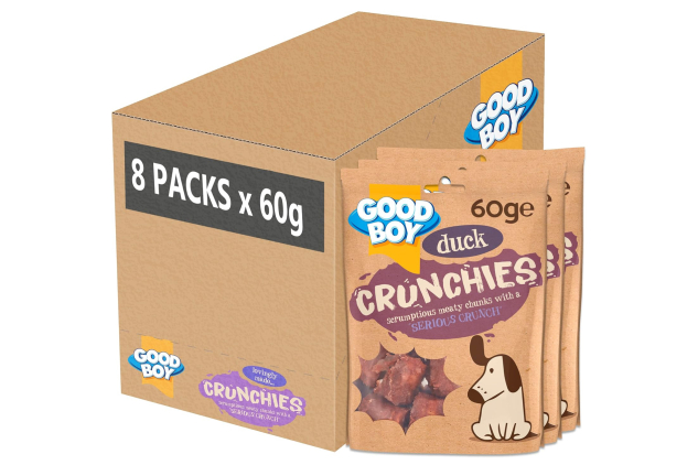 Good Boy Meaty Crunchies Dog Treats – Duck Flavour – 8 × 60g | Natural, High Protein, Crunchy Dog Snacks