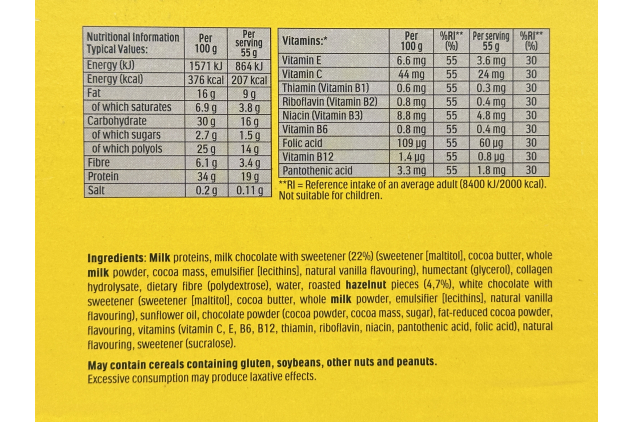 FULFIL Vitamin & Protein Bars – Chocolate Hazelnut Whip – 20g Protein – 15 × 55g