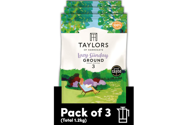 Taylors of Harrogate Lazy Sunday Ground Coffee – 400g (Pack of 3)