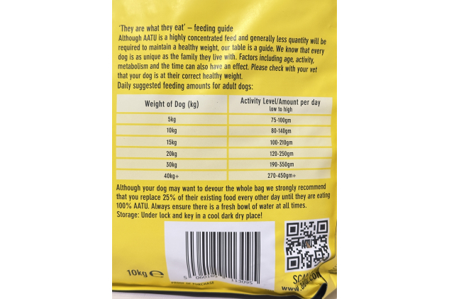 AATU 80/20 Turkey Dry Dog Food 10kg (2 x 5kg Bags) | High Protein, Grain Free, Raw Alternative