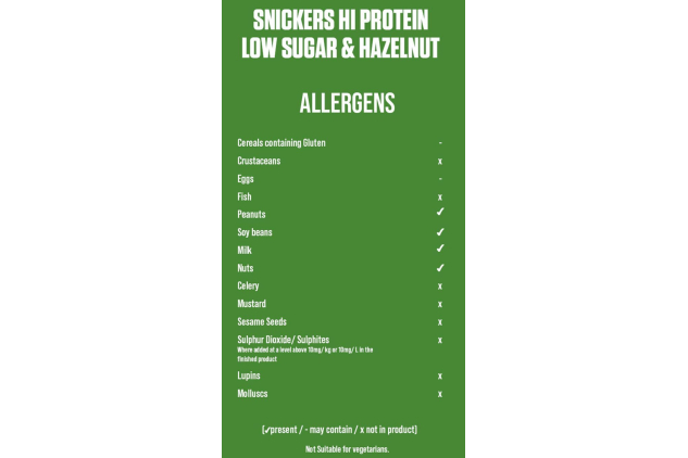 Snickers Hi Protein Low Sugar Hazelnut & Chocolate Bars – 12 x 57g – 20g Protein