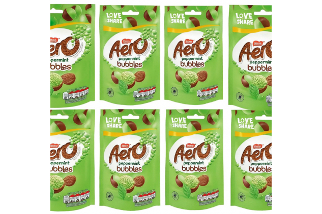 Aero Peppermint Bubbles – 8 x 80g Sharing Pouches – Smooth Milk Chocolate with Peppermint
