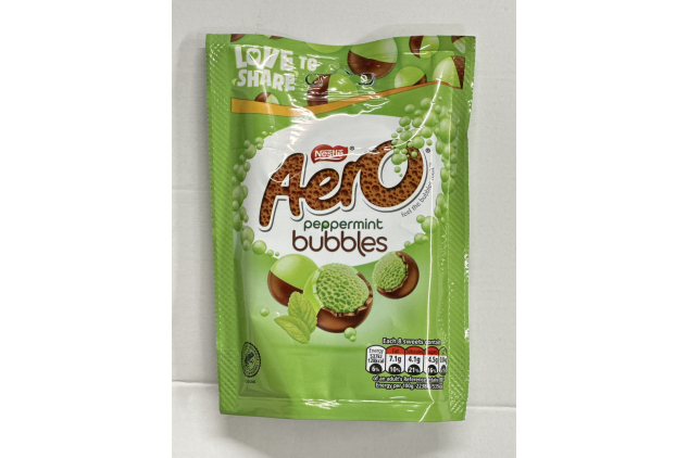 Aero Peppermint Bubbles – 8 x 80g Sharing Pouches – Smooth Milk Chocolate with Peppermint