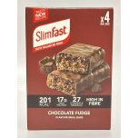 SlimFast Chocolate Fudge Meal Replacement Bars – 16 x 60g (4 Packs of 4) – High Protein & 27 Vitamins