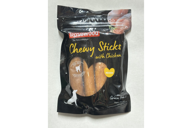 Rosewood Medium Chewy Sticks for Dogs Made with Chicken Grain Free Chews High Protein Dog Treats 100g