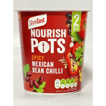 SlimFast Nourish Pot Spicy Mexican Bean Chilli – 8 x 60g Pots – Vegan, High Protein, Low Sugar
