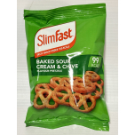 SlimFast Sour Cream & Chive Pretzel Snacks – 24 x 23g Bags – Under 100 Calories