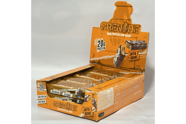 Grenade Jaffa Quake Protein Bars 12 x 60g High Protein Low Sugar