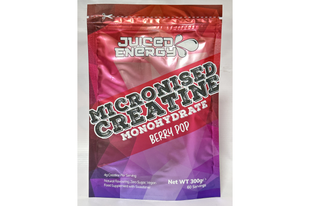 Micronised Creatine Monohydrate Powder – Berry Pop Flavour – 300g | 60 Servings