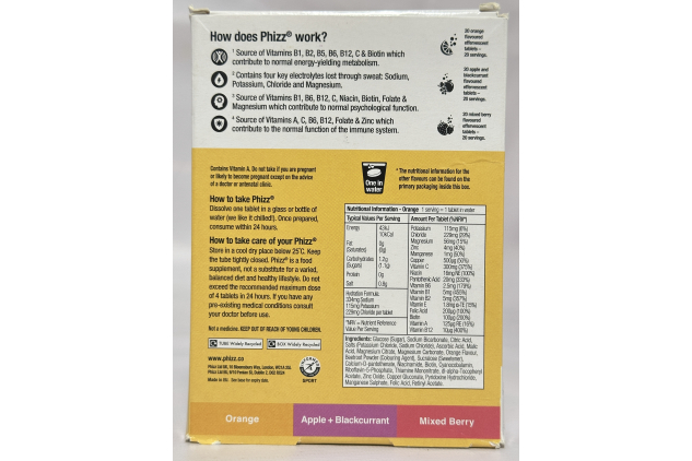 Phizz 3-in-1 Hydration, Electrolyte & Multivitamin Tablets – Variety Pack – 60 Effervescent Tablets (Orange, Apple & Blackcurrant, Mixed Berry)