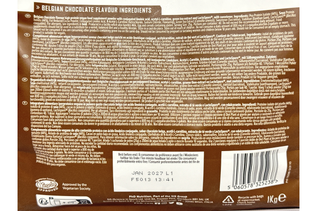 PhD Nutrition Diet Plant – Belgian Chocolate – 1kg (40 Servings)