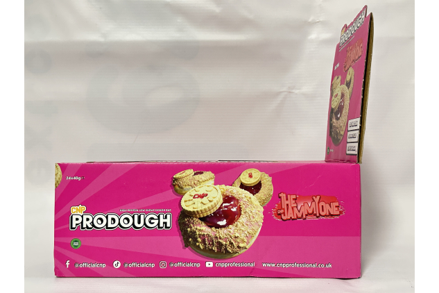 CNP Prodough High Protein Low Sugar Dough Bars – Raspberry Biscuit Doughnut – 24 x 40g