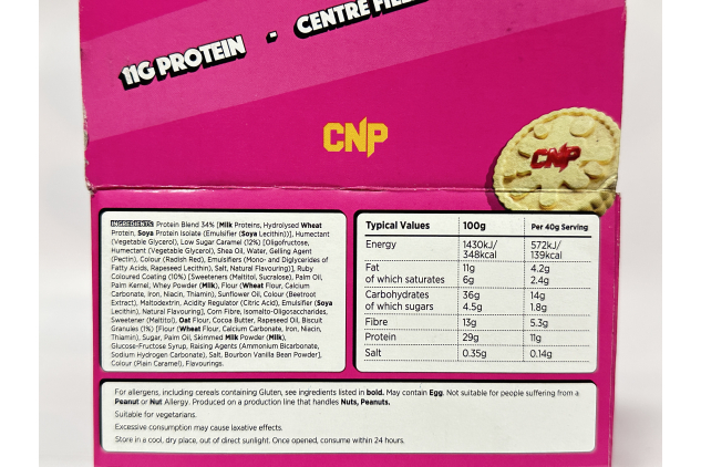 CNP Prodough High Protein Low Sugar Dough Bars – Raspberry Biscuit Doughnut – 24 x 40g