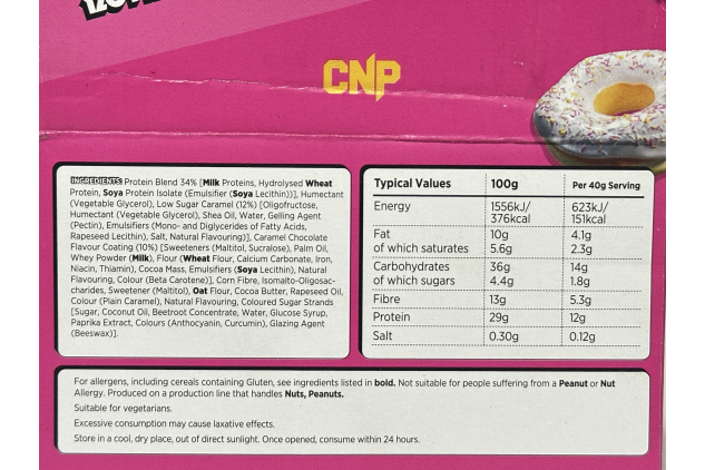 CNP Prodough High Protein Low Sugar Dough Bars – Glazed Doughnut – 24 x 40g