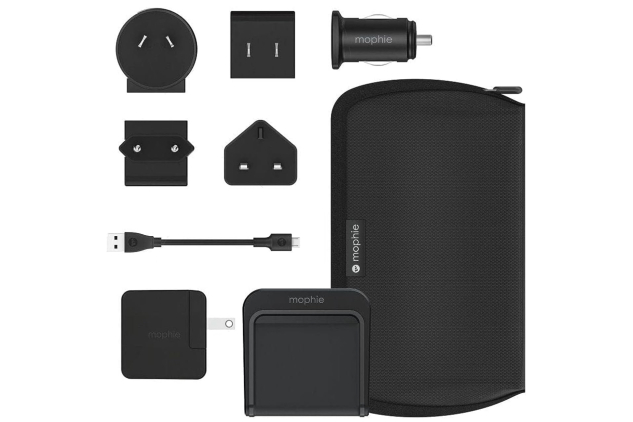 Mophie Charge Stream Global Travel Kit – Wireless Charging Pad with Car & Wall Adapters – Worldwide Compatibility (NA, EU, UK, AU, CN) – Qi-Enabled Devices – Black