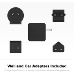 Mophie Charge Stream Global Travel Kit – Wireless Charging Pad with Car & Wall Adapters – Worldwide Compatibility (NA, EU, UK, AU, CN) – Qi-Enabled Devices – Black