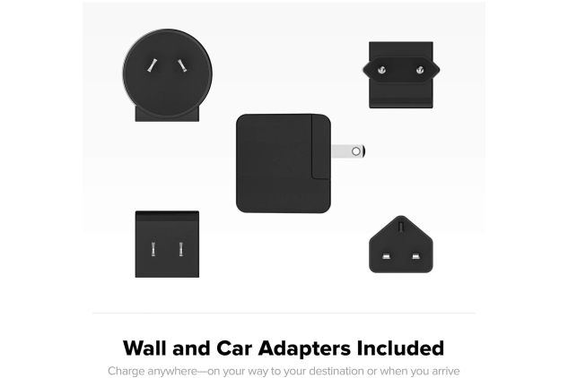 Mophie Charge Stream Global Travel Kit – Wireless Charging Pad with Car & Wall Adapters – Worldwide Compatibility (NA, EU, UK, AU, CN) – Qi-Enabled Devices – Black