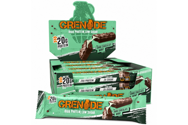 Grenade Protein Bar – Dark Chocolate Mint – 12 x 60g – High Protein, Low Sugar Snack
