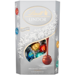 Lindt Lindor Silver Assorted Chocolate Truffles Box 600g – Approx. 48 Balls – Milk, White, Coconut & Salted Caramel – Smooth Melting Centres | PAST BBE