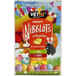 VETIQ Nibblots Small Animal Treats Variety Pack – 8 x 30g | Added Vitamins & Omega 3 | Apple, Berries, Carrot & Tropical (Packaging May Vary)