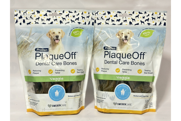 ProDen PlaqueOff Dental Bones – Vegetable Fusion – 2 x 13 Bones | Grain Free Dog Dental Chews | Helps Reduce Plaque & Tartar | For Medium & Large Dogs
