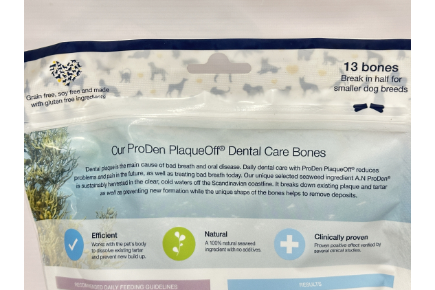 ProDen PlaqueOff Dental Bones – Vegetable Fusion – 2 x 13 Bones | Grain Free Dog Dental Chews | Helps Reduce Plaque & Tartar | For Medium & Large Dogs