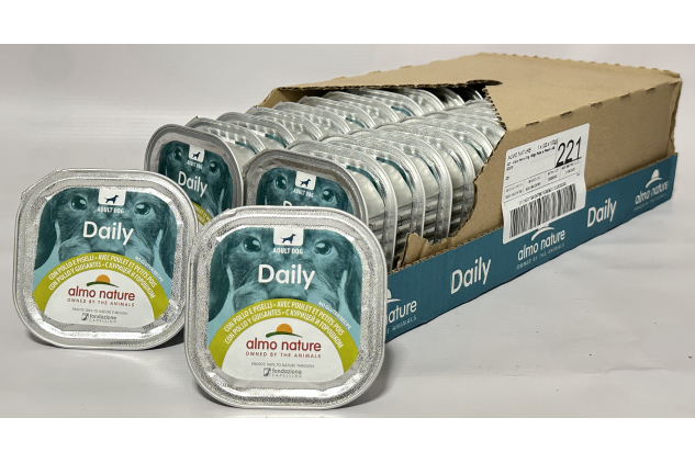 Almo Nature Daily Menu Dog Pate with Chicken & Peas – Grain-Free Wet Food – 32 x 100g