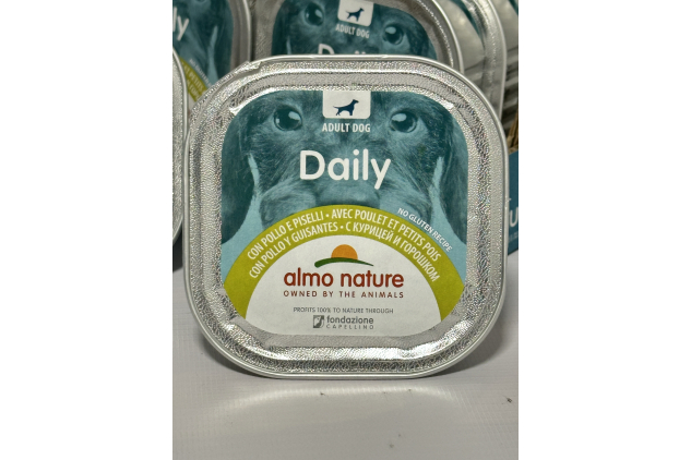 Almo Nature Daily Menu Dog Pate with Chicken & Peas – Grain-Free Wet Food – 32 x 100g