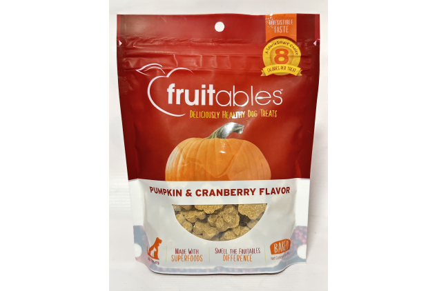 Fruitables Baked Dog Treats – Pumpkin & Cranberry – Healthy Low-Calorie Snacks – 198g