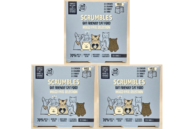 Scrumbles Wet Cat Food Mixed Pâté Selection | Adult & Senior Cats | 36 x 80g (Packaging May Vary)