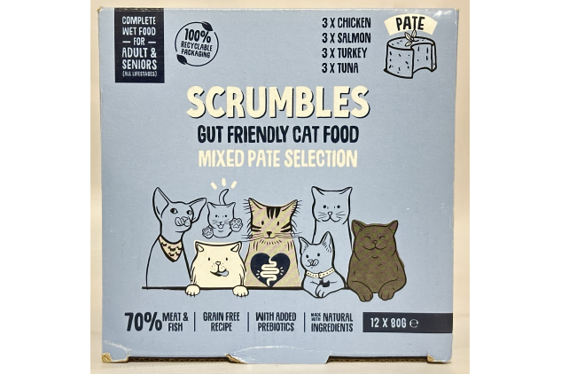 Scrumbles Wet Cat Food Mixed Pâté Selection | Adult & Senior Cats | 36 x 80g (Packaging May Vary)