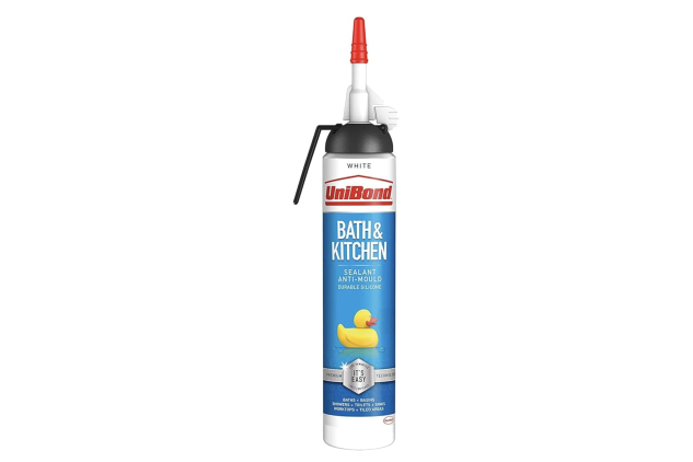UniBond Bath & Kitchen White Sealant – Mould Resistant Silicone, 208g Easy Pulse