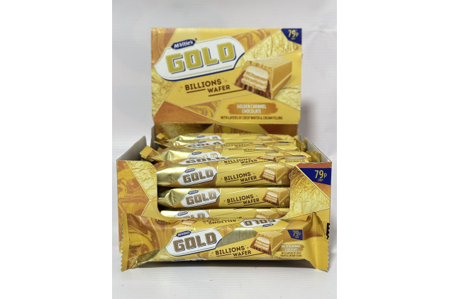 McVitie’s Gold Billions Wafer Bars – Golden Caramel Chocolate – 24 x 39g