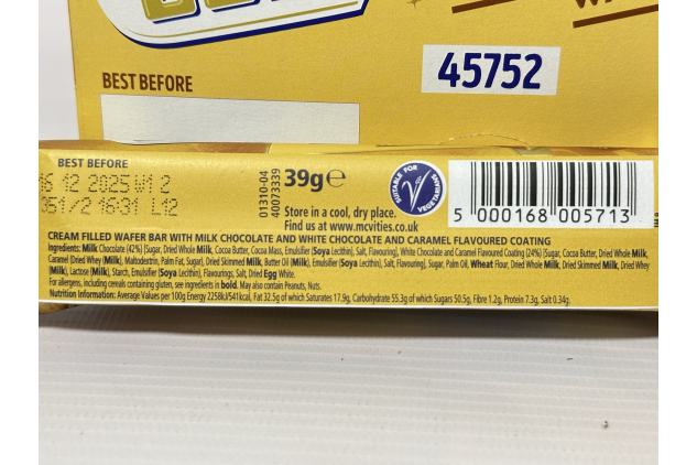 McVitie’s Gold Billions Wafer Bars – Golden Caramel Chocolate – 24 x 39g