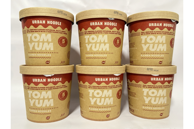 Urban Noodle Tom Yum Ramen Noodles – 87.5g Pots (6 Pack) | Thai Inspired Hot & Sour Flavour